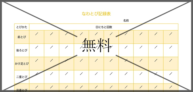 チャレンジカード・縄跳び記録表の無料テンプレートをダウンロード