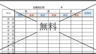 血糖値の記録用紙の無料テンプレートをダウンロード