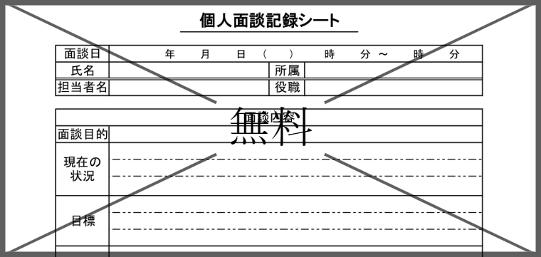 面談記録シート・カウンセリング用紙の無料テンプレートをダウンロード