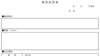 職務経歴書のテンプレート